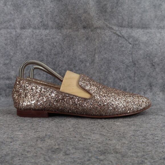 Banana Republic Shoes Womens 7 Fashion Slipper Demi Glitter Smoking Slip On Gold - Picture 2 of 12